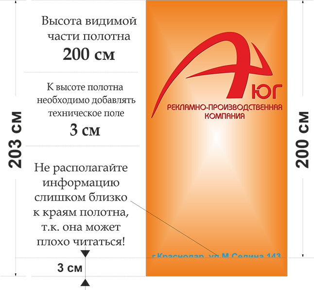 рекоммендации по макету для ролл ап